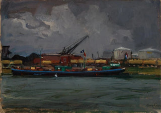Wilhelm Hempfing - Motiv aus dem Karlsruher Rheinhafen.webp