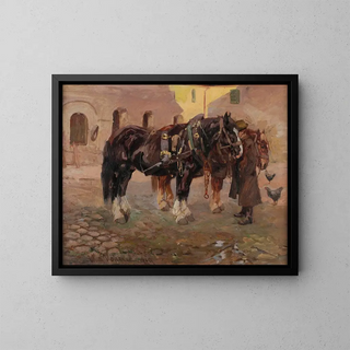 Fine giornata - Wilhelm Hähnel — quadro incorniciato alla parete