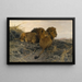 Lions in veglia - Wilhelm Kuhnert — quadro incorniciato alla parete
