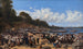 I fedeli che arrivano in barca alla chiesa parrocchiale di Leksand sul lago Siljan, Svezia - Wilhelm Marstrand — vista dell’opera
