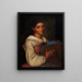 Fille italienne avec un tambourin bleu - Wilhelm Marstrand — quadro incorniciato alla parete