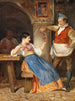 Krofatter serve del vino rosso a una giovane donna italiana - Wilhelm Marstrand — vista dell’opera