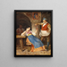 Krofatter serve del vino rosso a una giovane donna italiana - Wilhelm Marstrand — quadro incorniciato alla parete
