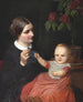 Ritratto della donna dell'artista con suo figlio Poul sulle ginocchia - Wilhelm Marstrand — vista dell’opera