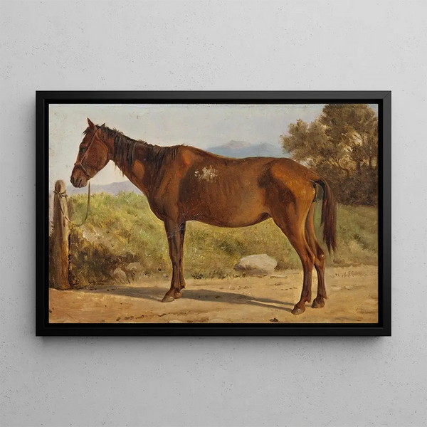 Rosinante, studio di un vecchio cavallo in piedi - Wilhelm Marstrand — quadro incorniciato alla parete