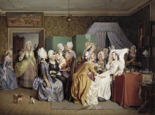 Scène de La chambre de l'accouchement de Ludwig Holberg - Wilhelm Marstrand — vista dell’opera