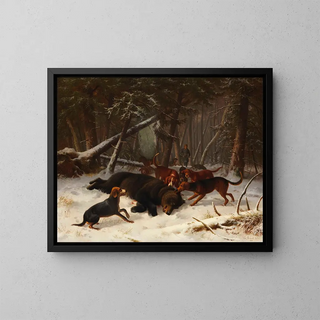 Caccia all'orso - Wilhelm Reinhardt — quadro incorniciato alla parete