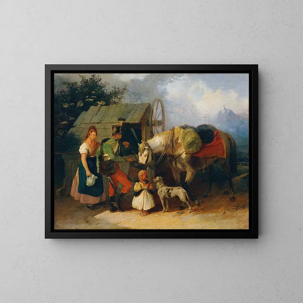 Cavaliere al pozzo - Wilhelm Richter — quadro incorniciato alla parete