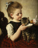 Ragazza con un gatto - Wilhelm Schütze — vista dell’opera
