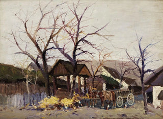 Carro di cavalli in una fattoria - Wilhelm Sprenger — vista dell’opera