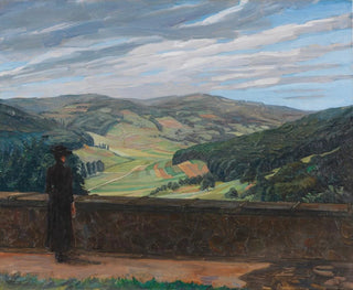 Vista sull'Odenwald - Wilhelm Trübner — vista dell’opera