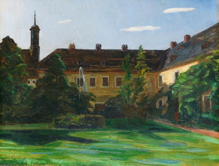 Cour du couvent de Neuburg avec fontaine II - Wilhelm Trübner — vista dell’opera