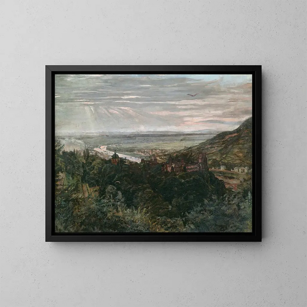 Vista di Heidelberg - Wilhelm Trübner — quadro incorniciato alla parete