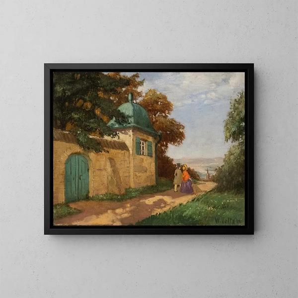 Una passeggiata nel parco del palazzo - Wilhelm Velten — quadro incorniciato alla parete