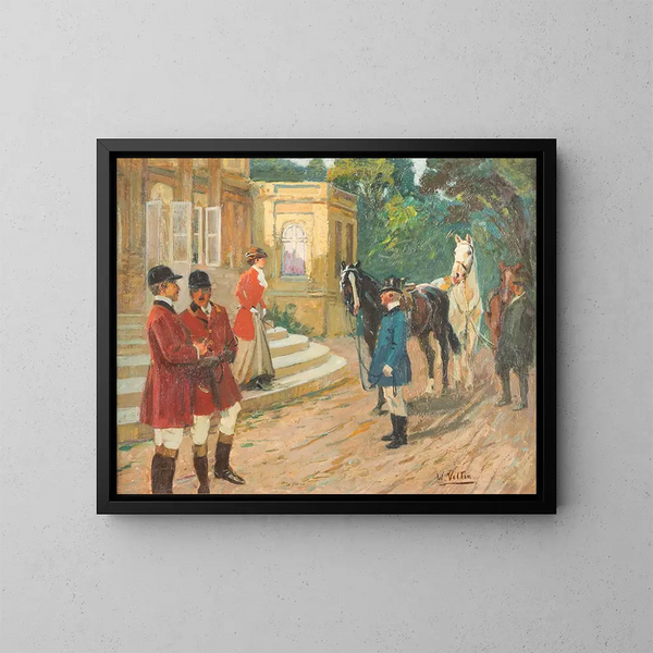 Partenza per la caccia - Wilhelm Velten — quadro incorniciato alla parete