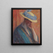 Donna con cappello - Wilho Sjöström — quadro incorniciato alla parete