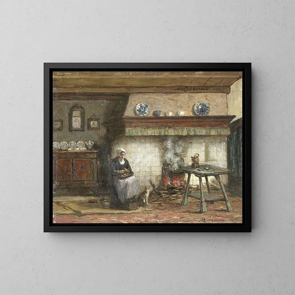 Interno di un cottage a Scheveningen - Willem Adriaan Alexander Liernur — quadro incorniciato alla parete
