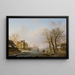 Pattinatori su un fiume ghiacciato, Dordrecht - Willem de Klerk — quadro incorniciato alla parete
