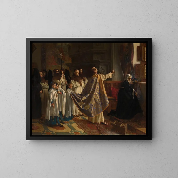 Esorcismo di Jeanne di Castiglia - Willem Geets — quadro incorniciato alla parete