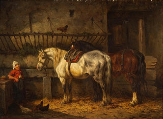 Dei cavalli in scuderia - Willem Johan Boogaard — vista dell’opera