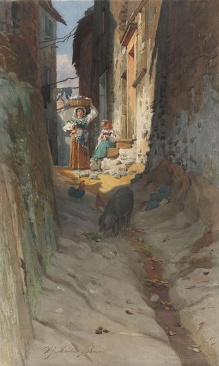 Willem Johannes Martens - View of a Small Street in Rocca di Papa.webp