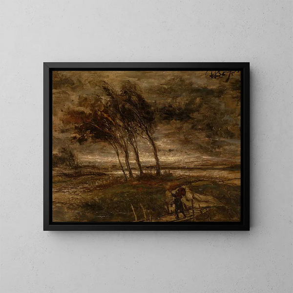 Paesaggio temporalesco - Willem Linnig il Giovane — quadro incorniciato alla parete