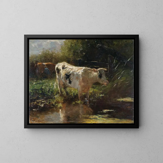 Vache près d'un fossé - Willem Maris — quadro incorniciato alla parete