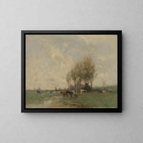 Pascolo con mucche - Willem Maris — quadro incorniciato alla parete