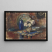Nature morte con bottiglia blu e vaso con fiori - Willem Roelofs II — quadro incorniciato alla parete