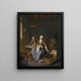 Una giovane madre che si prende cura dei suoi due figli in un interno domestico - Willem van Mieris — quadro incorniciato alla parete