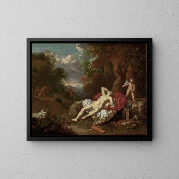 Venere addormentata - Willem Van Mieris — quadro incorniciato alla parete