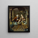 Il mercante di verdure - Willem van Mieris — quadro incorniciato alla parete