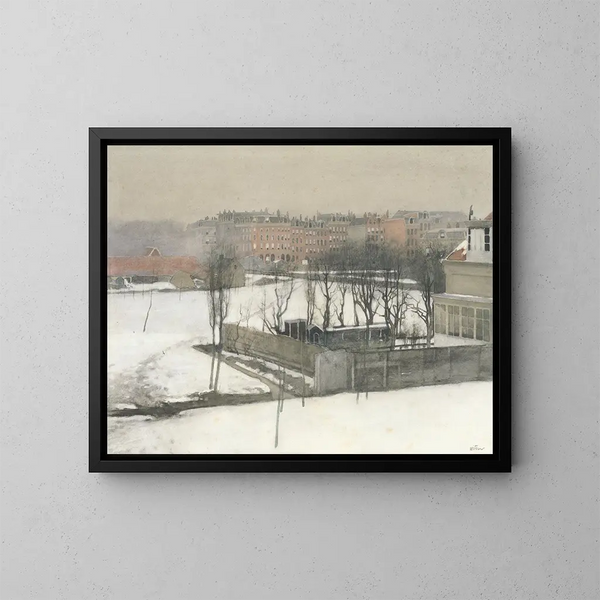 Vista del parco orientale sotto la neve - Willem Witsen — quadro incorniciato alla parete