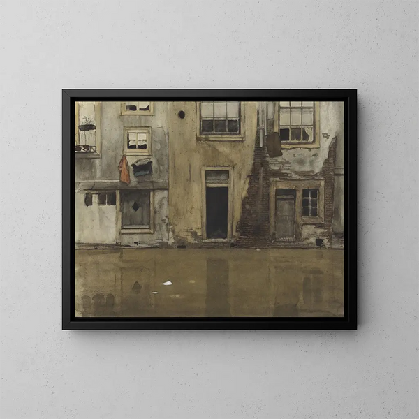 Case sul bordo di un canale - Willem Witsen — quadro incorniciato alla parete