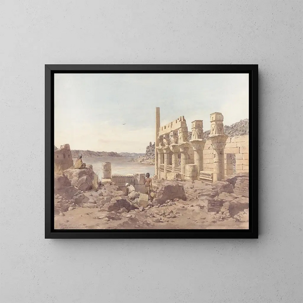 Vista dei templi di Philae ad Assuan - Willem de Famars Testas — quadro incorniciato alla parete