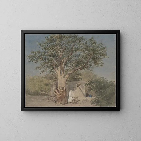 Cabane sous un arbre à Karo - Willem de Famars Testas — quadro incorniciato alla parete
