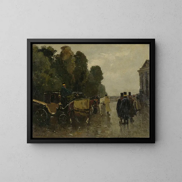 Carrosses e cocchieri in attesa - Willem de Zwart — quadro incorniciato alla parete