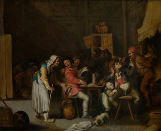 Donna mendicante in una taverna - Willem van Herp — vista dell’opera