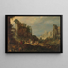 Viaggiatori tra le rovine romane con Rebecca ed Éliézer al pozzo - Willem van Nieulandt il Giovane — quadro incorniciato alla parete