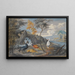 Una cicogna, una starna, un gallo cedrone e un altro uccello in un paesaggio - Willem van Royen II — quadro incorniciato alla parete
