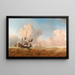 Un vaisseau de guerre anglais dans des eaux agitées - Willem van de Velde le Jeune — quadro incorniciato alla parete