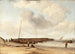 Spiaggia con un Weyschuit tirato sulla riva - Willem van de Velde il Giovane — vista dell’opera