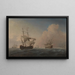 Navi da guerra inglesi che si inchinano nella brezza al largo - Willem van de Velde il Giovane — quadro incorniciato alla parete