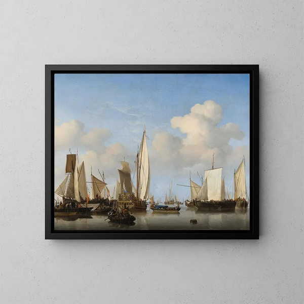 Bateaux dans les rade - Willem van de Velde il Giovane — quadro incorniciato alla parete