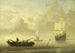Navi vicino alla costa in tempo calmo - Willem van de Velde il Giovane — vista dell’opera