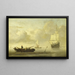 Navi vicino alla costa in tempo calmo - Willem van de Velde il Giovane — quadro incorniciato alla parete