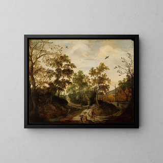 Vista di un villaggio - Willem van den Bundel — quadro incorniciato alla parete