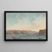 Due barche a remi e una vela vicino a una scogliera a picco Paesaggio collinare visto dal mare - Willey Reveley — quadro incorniciato alla parete