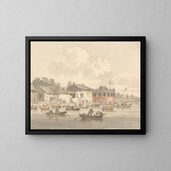 Forte di fronte alla fabbrica di Canton - William Alexander — quadro incorniciato alla parete