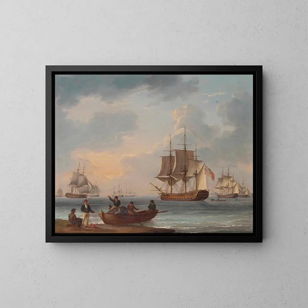 Marins che si allontanano dalla costa per raggiungere la flotta - William Anderson — quadro incorniciato alla parete